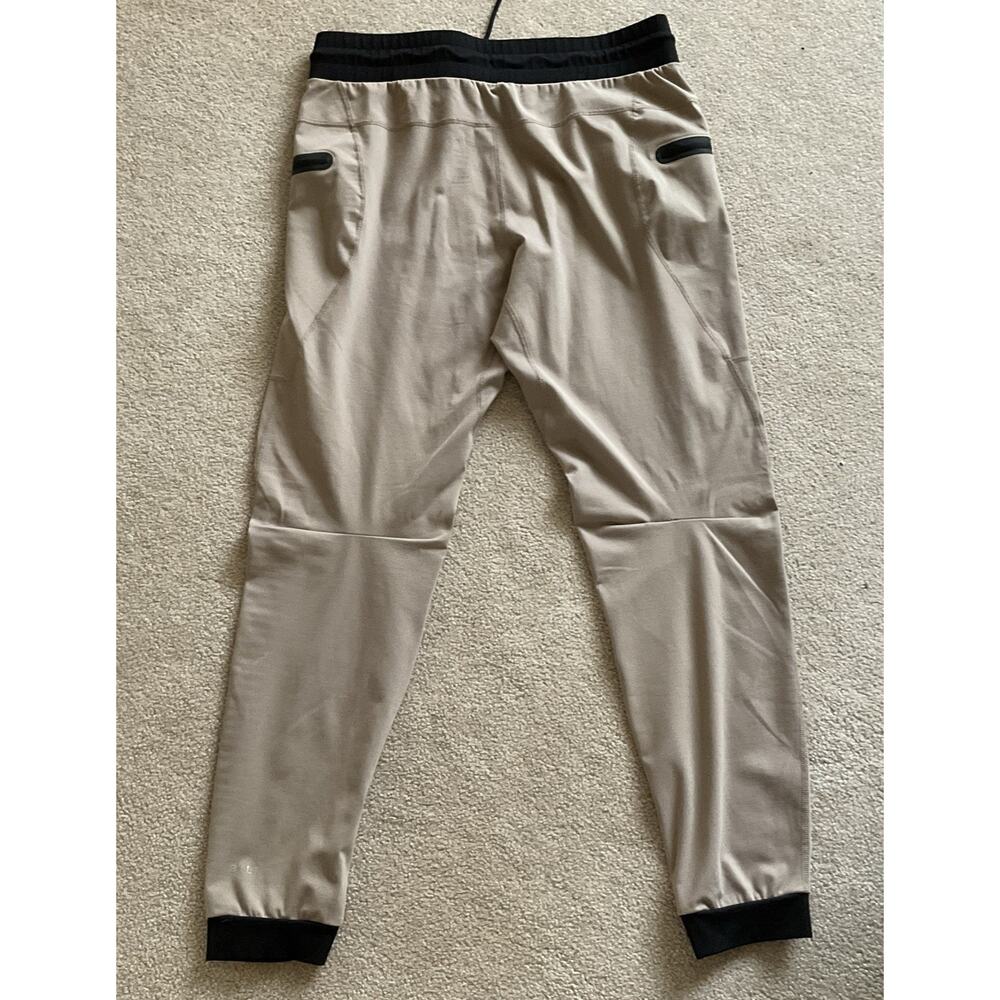 Bylt Joggers Mens XXL Beige Premium Workout Lounge Stretch Zipper Pockets - Picture 6 of 9
